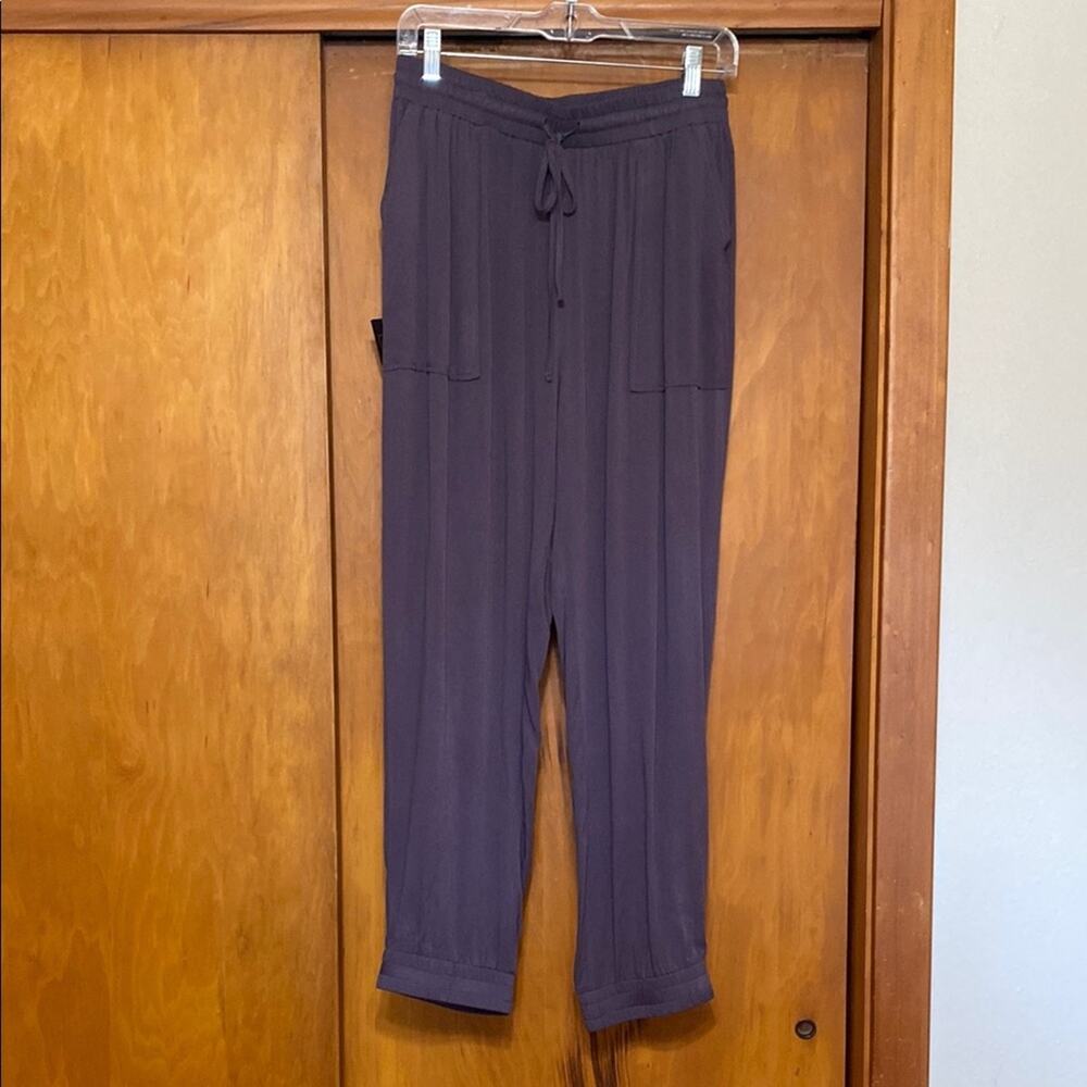 NWT Purple Joggers 100% Rayon Elastic Waist/Cuffs Pockets 27” Inseam Loungewear